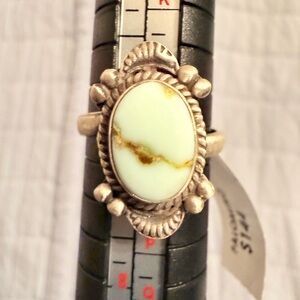 Vintage 925 Sterling Silver Ring with Palomino Oval Stone